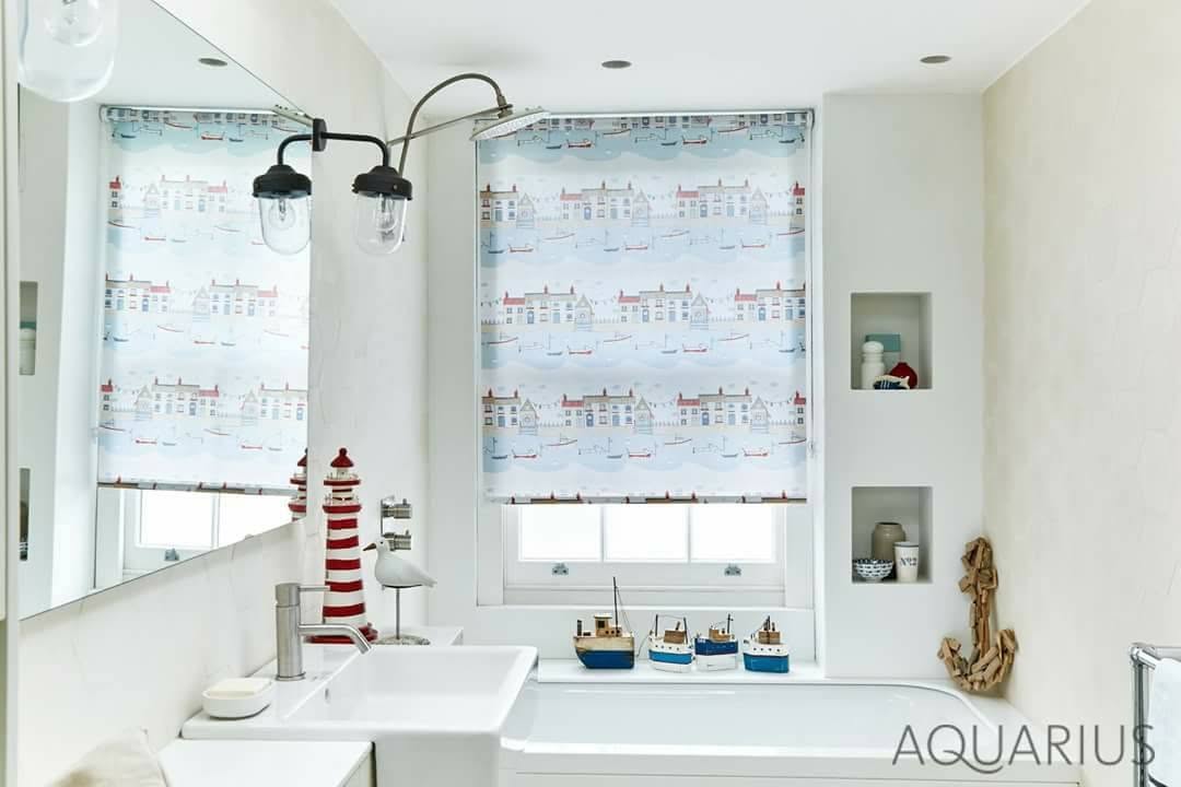 Home office with blackout roller blinds
